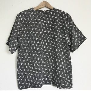 Vintage Floral Polka Dot Top